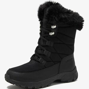 Lands' End Women's Black Winter Boots with Faux Fur